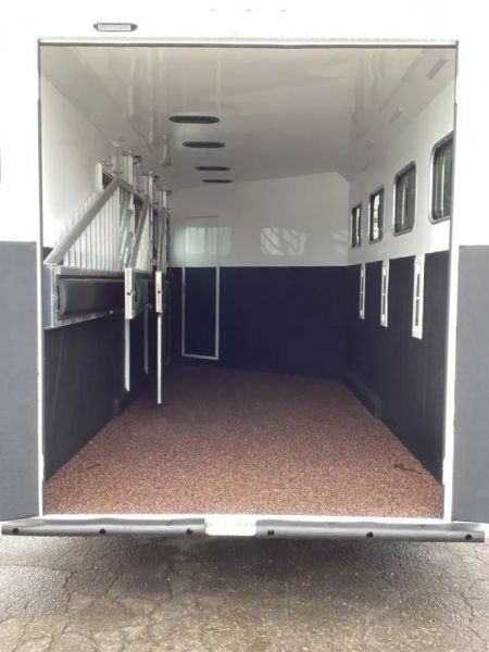 New 2026 Trails West SIERRA 12X12 LQ - Slide-out 4 Horse Trailer - SOLAR!! -power awning-escape door- Side Tack- 10cu.ft. Fridge