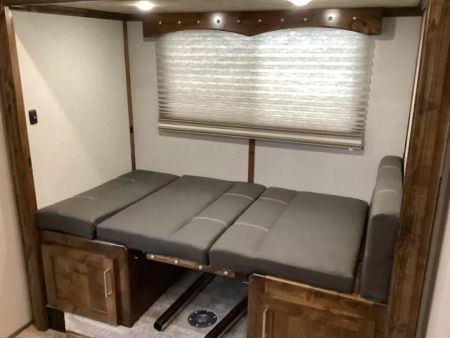New 2026 Trails West SIERRA 12X12 LQ - Slide-out 4 Horse Trailer - SOLAR!! -power awning-escape door- Side Tack- 10cu.ft. Fridge