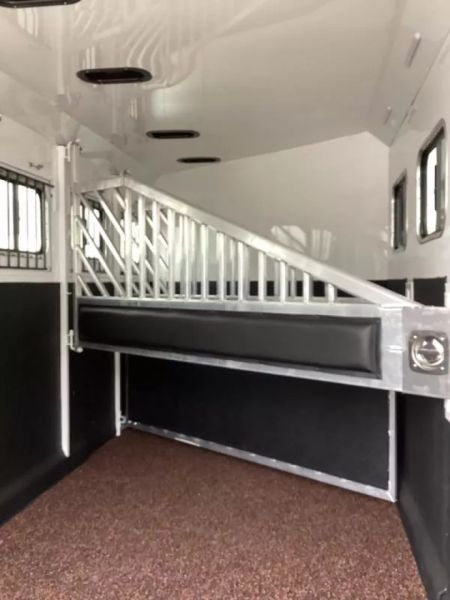 New 2026 Trails West SIERRA 12X12 LQ - Slide-out 4 Horse Trailer - SOLAR!! -power awning-escape door- Side Tack- 10cu.ft. Fridge