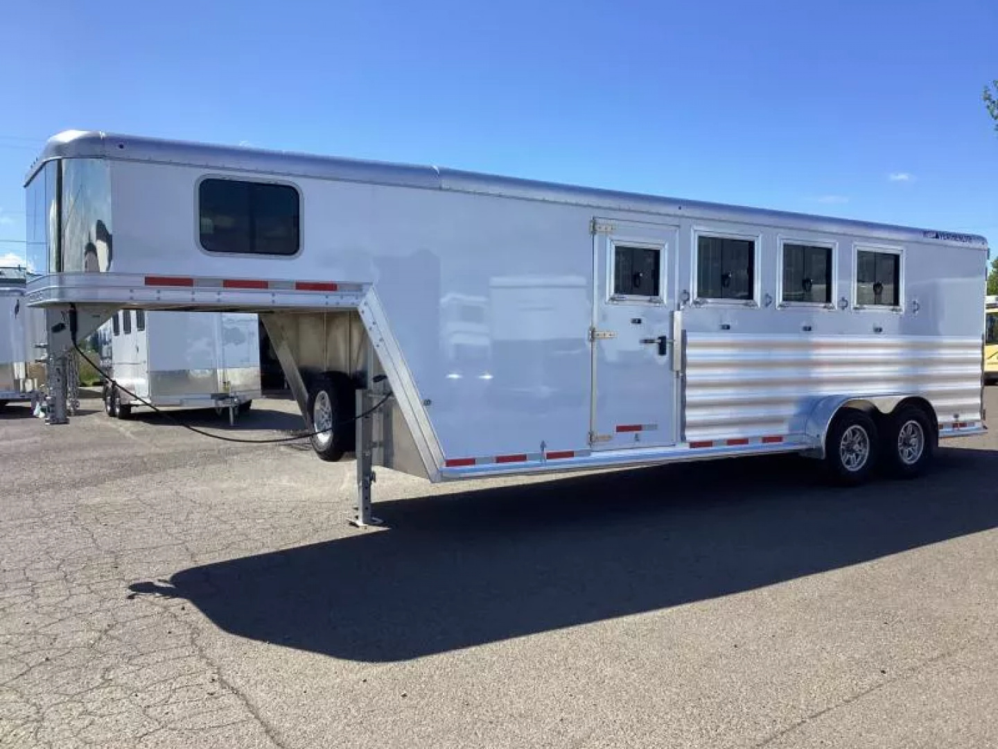 New 2025 Featherlite 9600 Premier Tack- 7'0W x 7'0T- Easy care flooring- 50'' short wall dressing room!