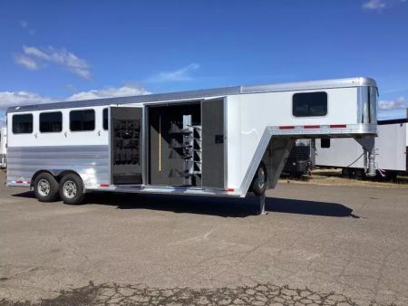 New 2025 Featherlite 9600 Premier Tack- 7'0W x 7'0T- Easy care flooring- 50'' short wall dressing room!