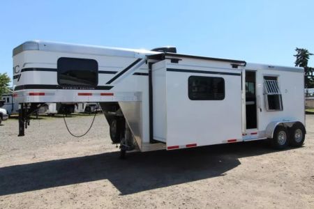New 2026 SMC Patriot P29SRK - 9FT SW w/ Slide LQ. All Alum. All Real Wood Interior. 2 Horse Trailer - Escape Door - Stud Divider