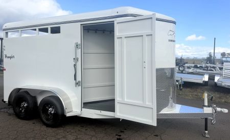 New 2026 Thuro-Bilt Wrangler 2 Horse Trailer-Telescoping Padded Dividers-Swing-Out Saddle Tree- Spare Tire- Extra Divider Catch