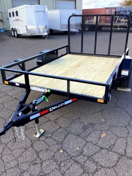 New 2026 Delco U210 Utility Trailer-Straight deck w/ 4' ramp gate- Idler axle