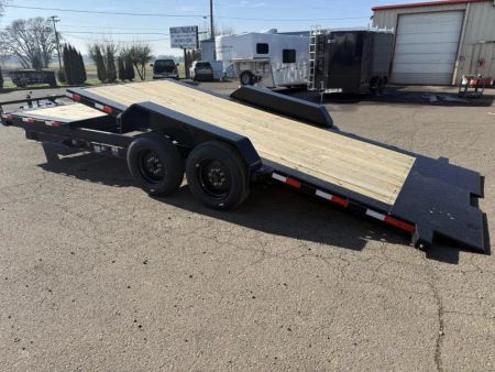 New 2026 Delco Trailers T324-Bumper Tilt Car/Equipment Trailer-8' Stationary Deck, Knife Edge, 17.5  tires