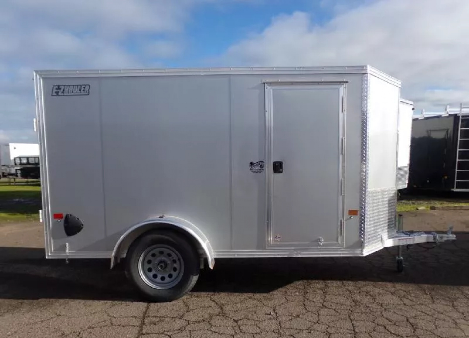 New 2025 ALCOM EZ Hauler 5x10-All Aluminum Enclosed Cargo Trailer-Silver, Single Barn Door for 5' Wides