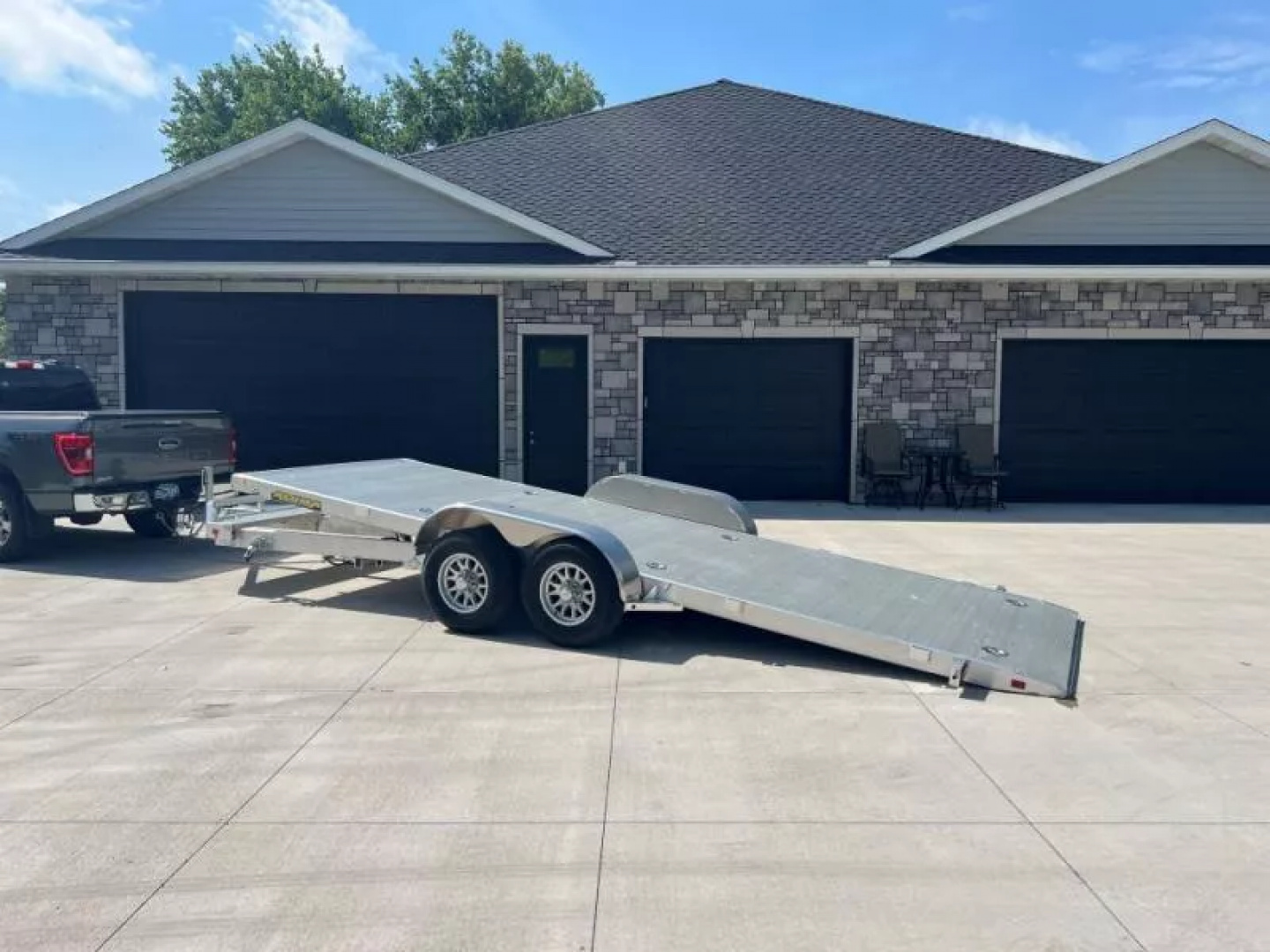 New 2026 Aluma 82x18' Tilt, Tandem Axle, Electric Brake, Front Rail, 14" Alum Wheels, Spare Tire