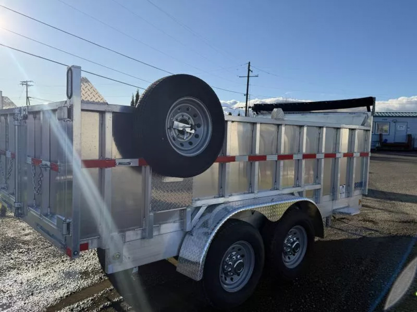 New 2026 Mission 7x14' Dump Trailer, 36" Tall Sides, 2-7k Leaf Spring Braked Axles, Spare Tire