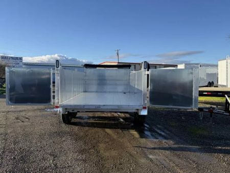 New 2026 Mission 7x14' Dump Trailer, 36" Tall Sides, 2-7k Leaf Spring Braked Axles, Spare Tire