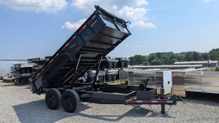 New 2027 Belmont 6'10" x 14 HD DLX Lo Pro Hydraulic Equipment Dump w/ 3 Way Gate
