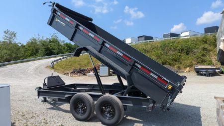 New 2027 Belmont 6'10  x 14 HD DLX Lo Pro Hydraulic Equipment Dump w/ 3 Way Gate