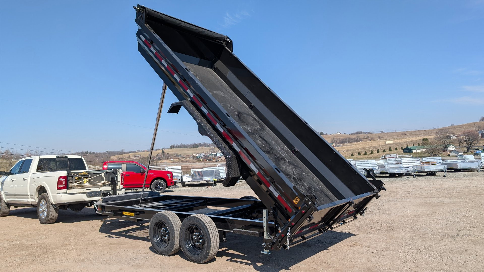 New 2026 Belmont 6'10" x 16 HD DLX Lo Pro Hydraulic Equipment Dump w/ 3 Way Gate (10K Axles!!!)