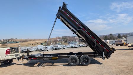 New 2026 Belmont 6'10  x 16 HD DLX Lo Pro Hydraulic Equipment Dump w/ 3 Way Gate (10K Axles!!!)