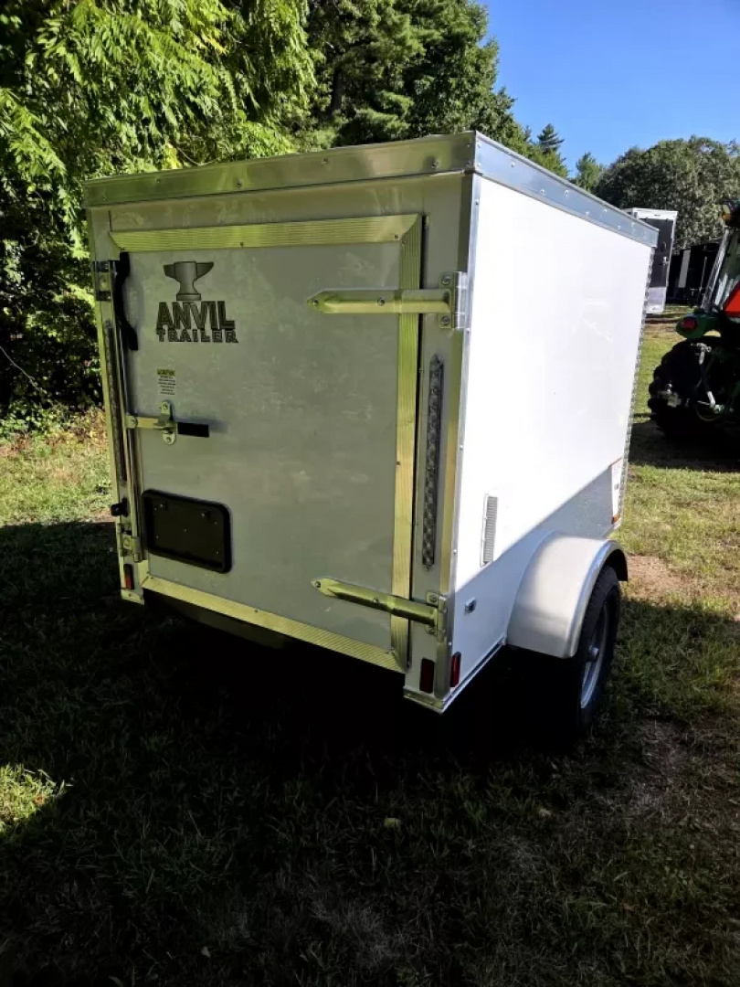 New 2026 Anvil 4x6 Barn door enclosed cargo trailer white Cargo / Enclosed Trailer