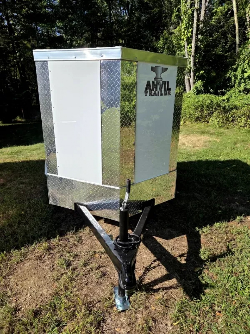 New 2026 Anvil 4x6 Barn door enclosed cargo trailer white Cargo / Enclosed Trailer