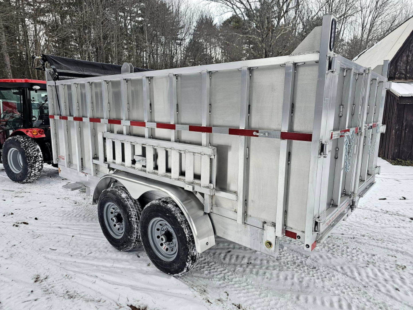 New 2024 7x14 14k gvwr aluminum dump trailer high sides - High Country Trailers