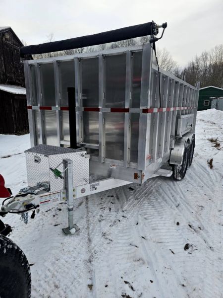 New 2024 7x14 14k gvwr aluminum dump trailer high sides - High Country Trailers