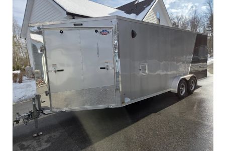 New 2023 Rance Aluminum Trailers 7x20 aluminum snowmobile trailer 3 or 4 place left over wit extra height and upgrades Snowmobile Trailer
