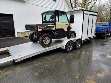 New 2024 2024 7x22 adventure trailer 9990lb gvwr aluminum car hauler camper trailer custom - High Country Trailers
