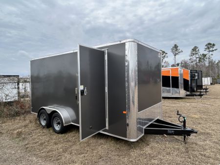 New 7x16 Rock Solid Cargo Heavy Duty Trailer Flat Nose | Enclosed Trailer